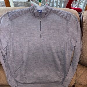 Johnnie-O Sweater Men Size Large  1/4 Zip Outdoor Merino Wool Nylon Mock Neck